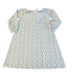 Cecil and Lou Girls Size 8 White and Blue Nightgown with Blue Heart Pattern NWOT
